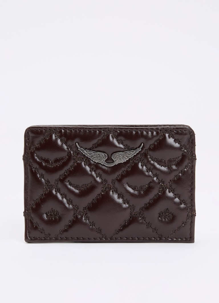 Zadig&Voltaire Dames Pasjeshouder van leer in de kleur Bordeauxrood
