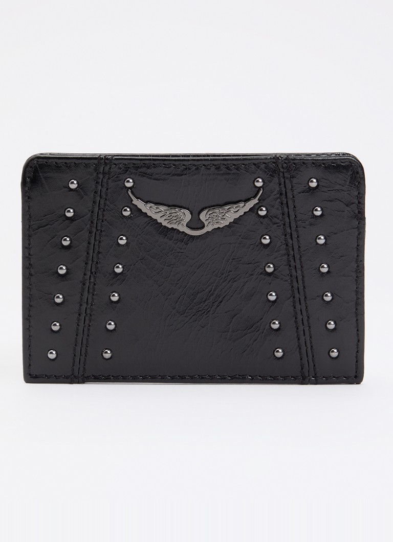 Zadig&Voltaire Dames Vintage pasjeshouder van leer met studs in de kleur Zwart