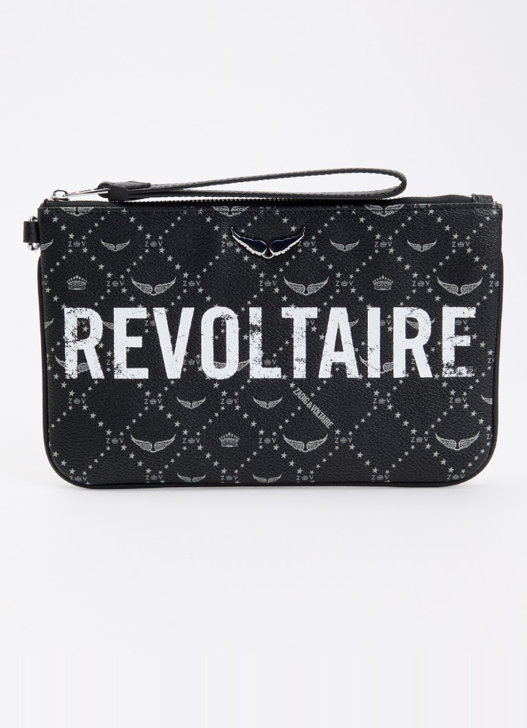 Zadig&Voltaire Dames Revoltaire clutch met print in de kleur Zwart