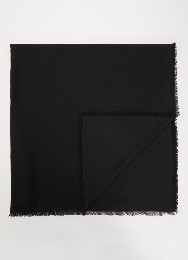 Zadig&Voltaire Dames Glenn sjaal in wolblend met jacquard dessin 140 x 140 cm in de kleur Zwart