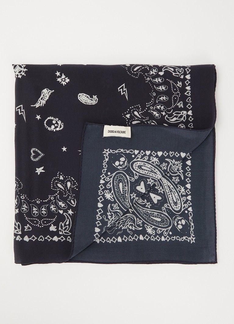 Zadig&Voltaire Dames Blondie bandana van zijde 130 x 130 cm in de kleur Zwart