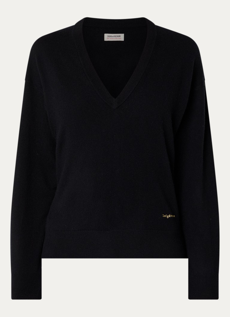 Zadig&Voltaire Dames Soulu fijngebreide trui in kajsmierblend in de kleur Grijs