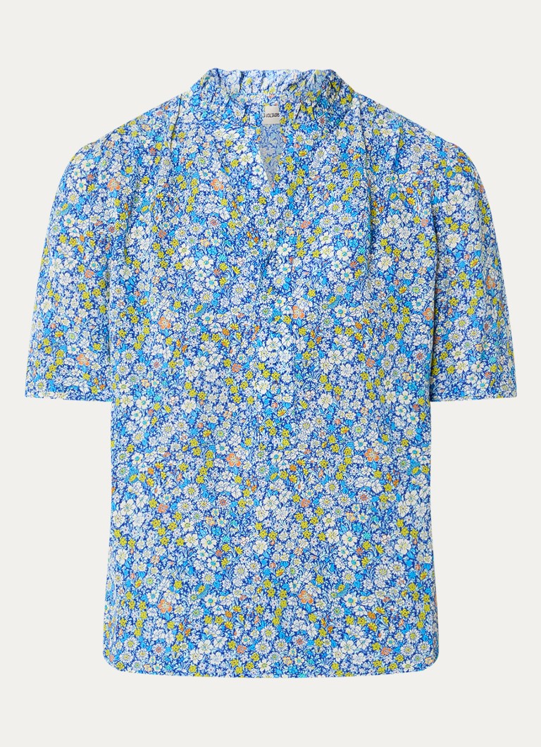 Zadig&Voltaire Dames Topher tuniek met bloemenprint in de kleur Blauw
