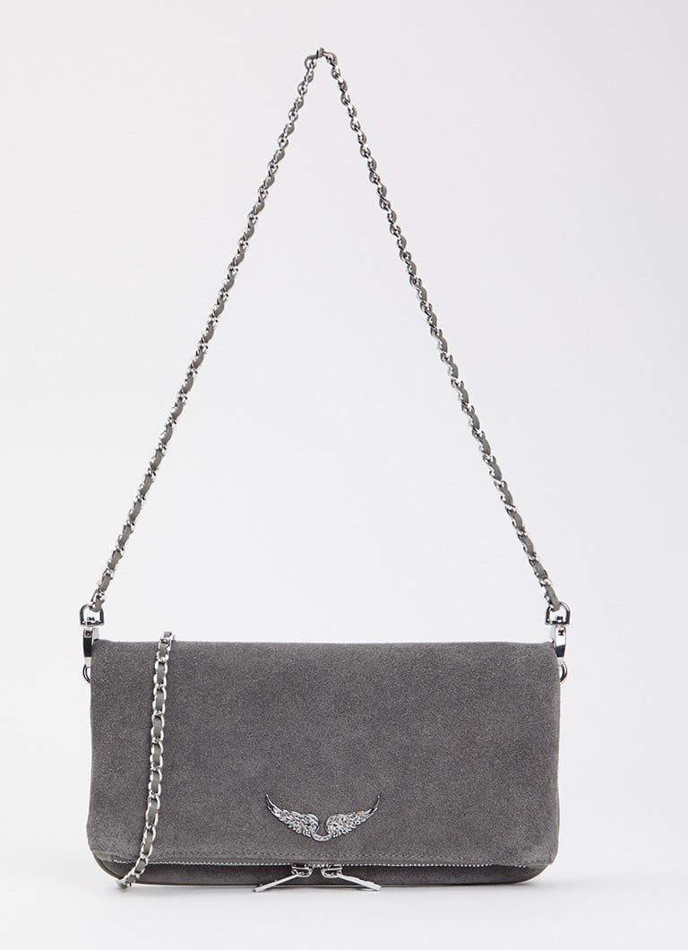 Zadig&Voltaire Dames Rock schoudertas van suède in de kleur Wit