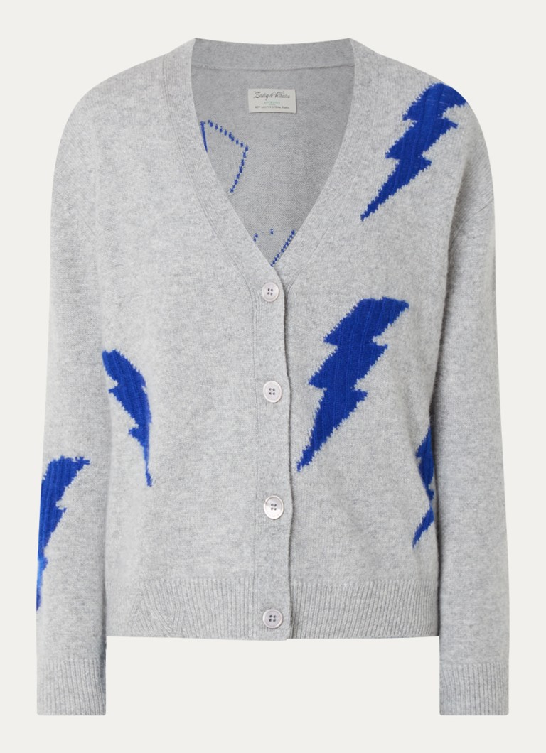 Zadig&Voltaire Dames Mirkaz fijngebreid vest van kasjmier in de kleur Grijsmele