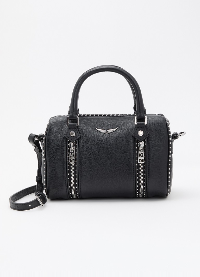 Zadig&Voltaire Dames Sunny Small handtas van leer met studs en afneembare schouderriem in de kleur Zwart