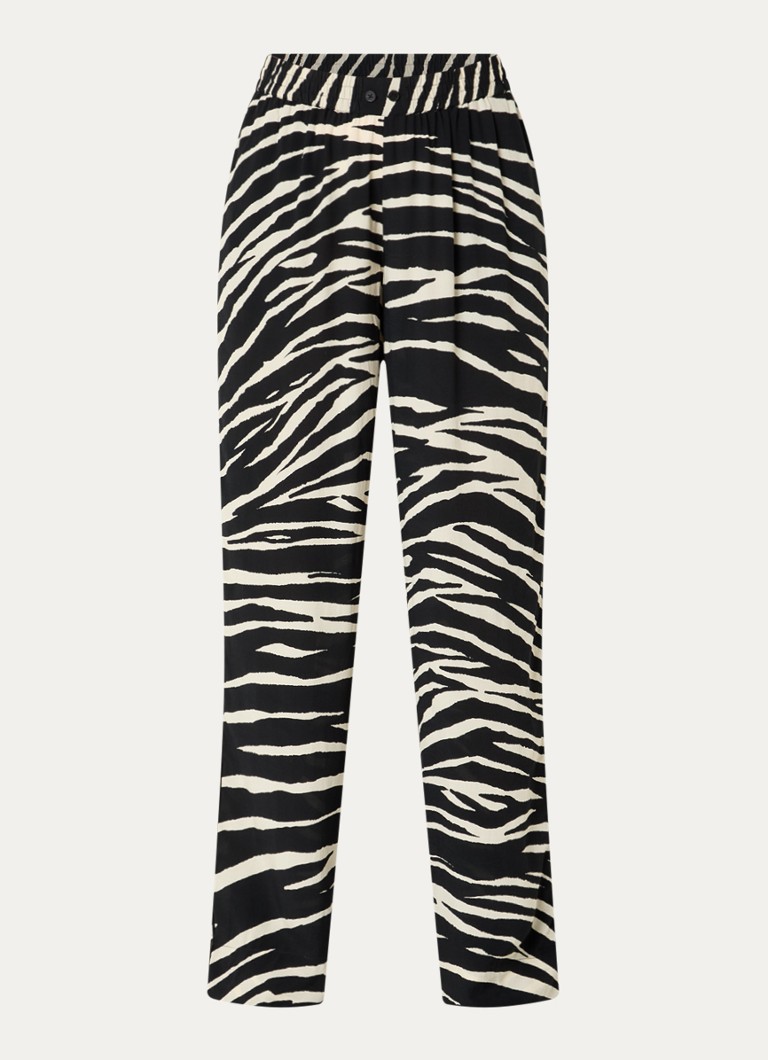 Zadig&Voltaire Dames Pin high waist straight fit broek met steekzakken in de kleur Zwart