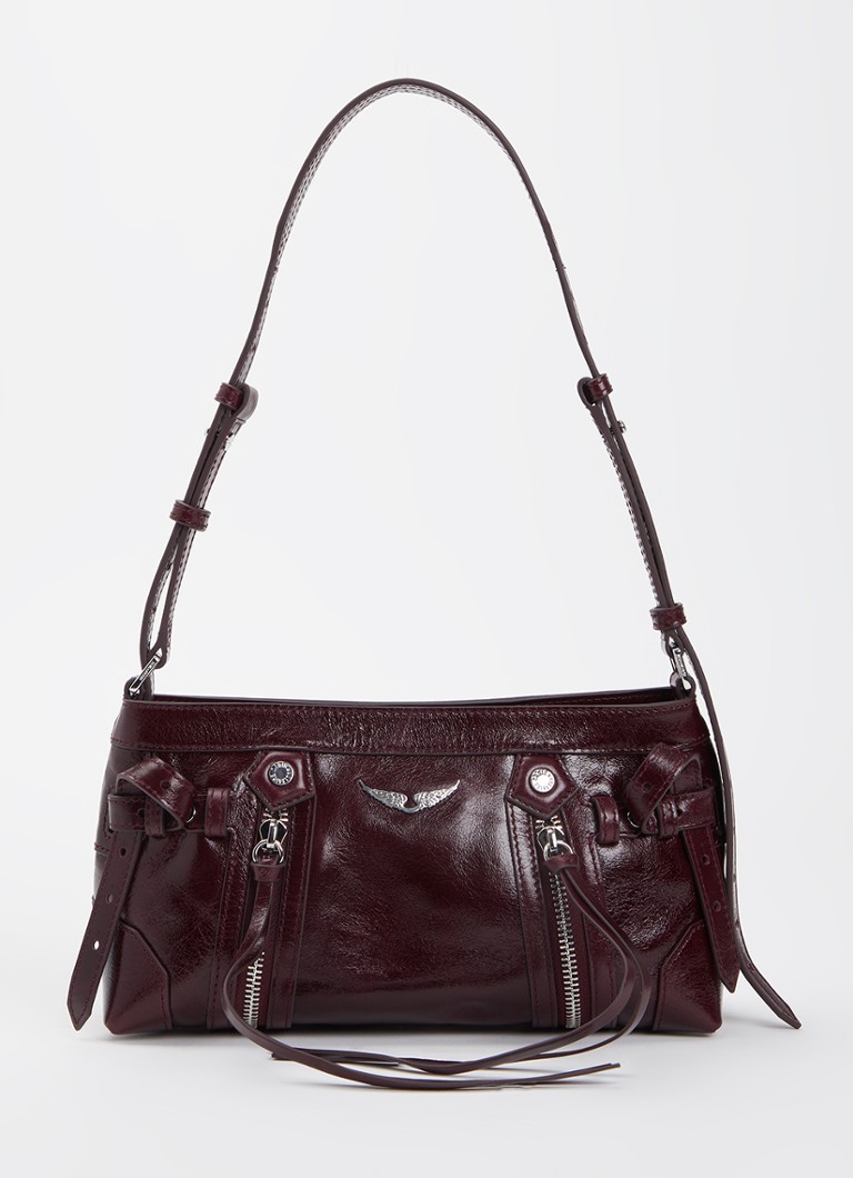 Zadig&Voltaire Dames Madison mini Vintage schoudertas van kalfsleer in de kleur Paars