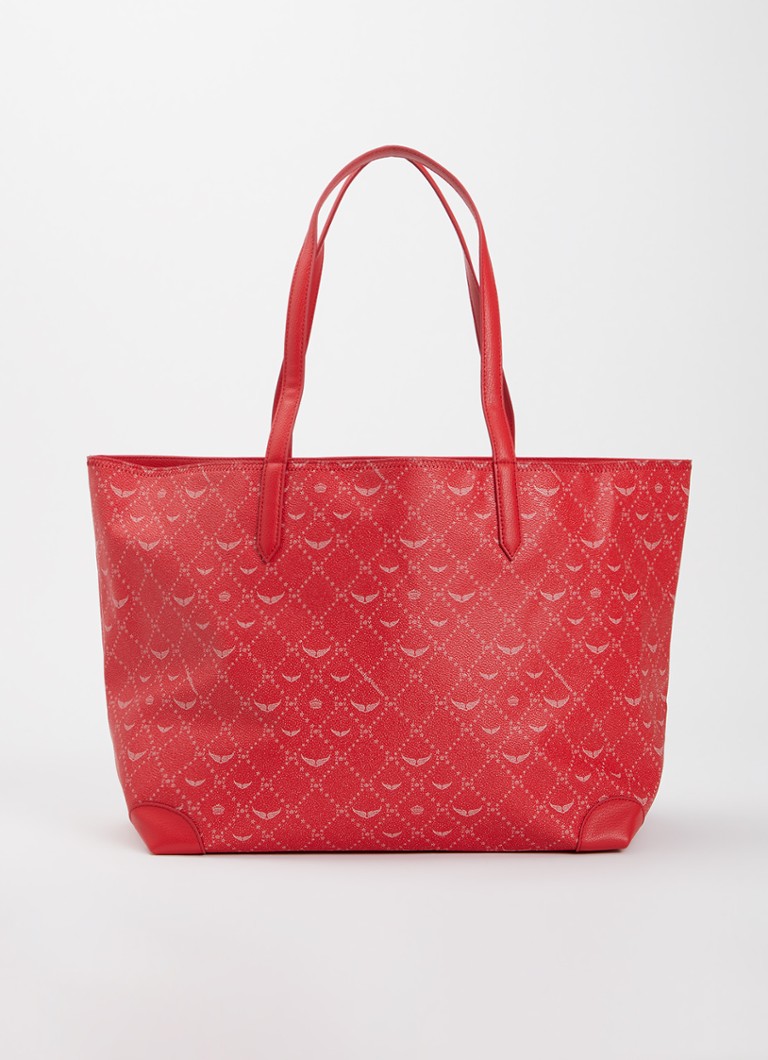 Zadig&Voltaire Dames Z shopper met details van leer en logoprint in de kleur Rood
