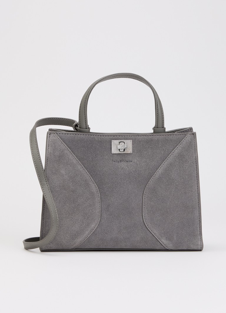 Zadig&Voltaire Dames Jack Mini handtas van suède met afneembare schouderriem in de kleur Donkergrijs
