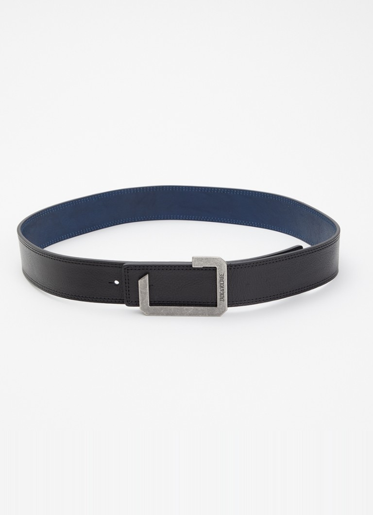 Zadig&Voltaire Dames La Reversible riem van leer in de kleur Zwart