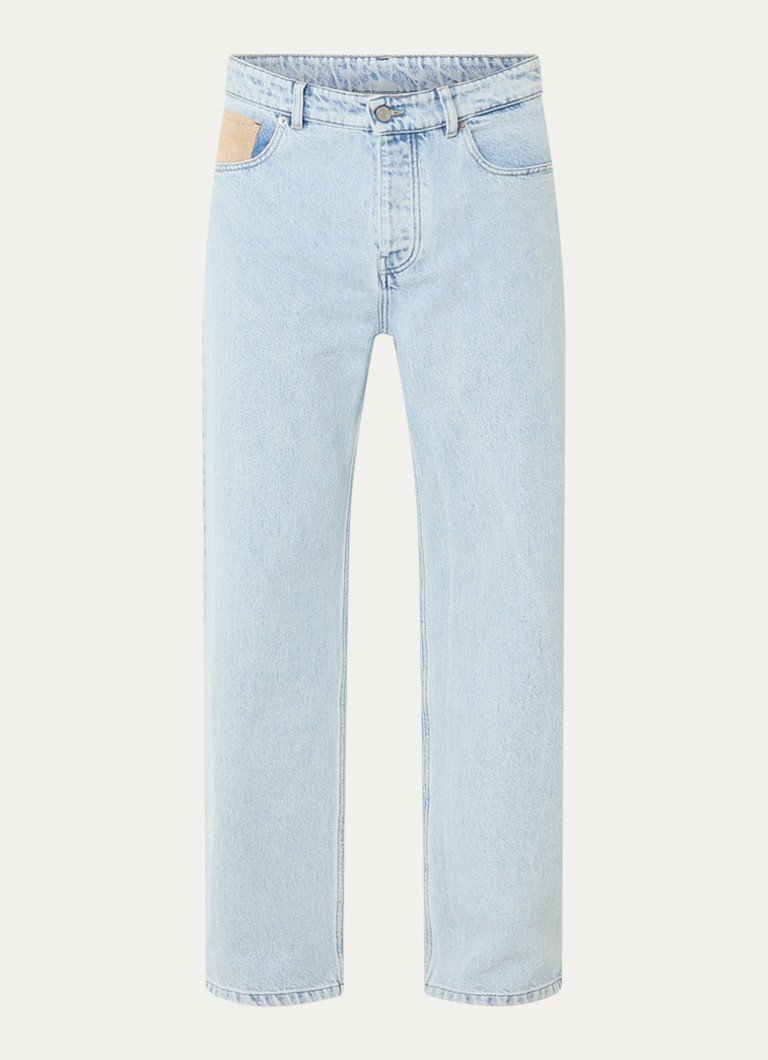 Drôle de Monsieur Heren Loose fit jeans met lichte wassing in de kleur Lichtblauw, maat: 34