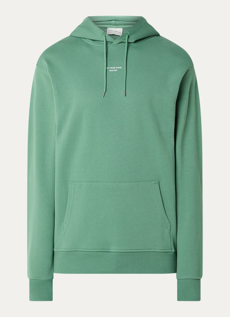 Drôle de Monsieur Heren Hoodie met print in de kleur Groen, maat: M