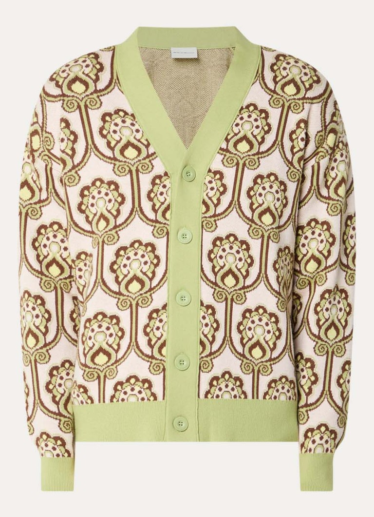 Drôle de Monsieur Heren Fijngebreid vest met ingebreid patroon in de kleur Lichtroze, maat: L