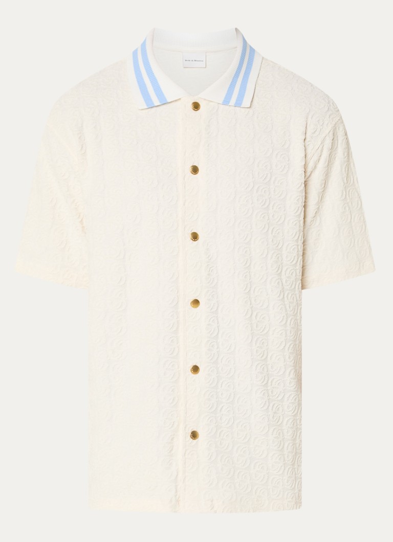 Drôle de Monsieur Heren Chemise regular fit overhemd met structuur in de kleur Gebroken wit, maat: L
