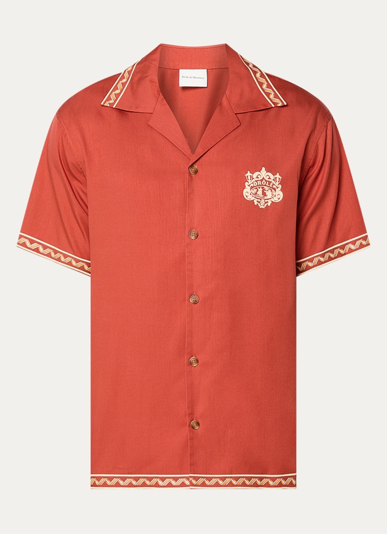Drôle de Monsieur Heren Danseurs met logo- en backprint in de kleur Steenrood, maat: S