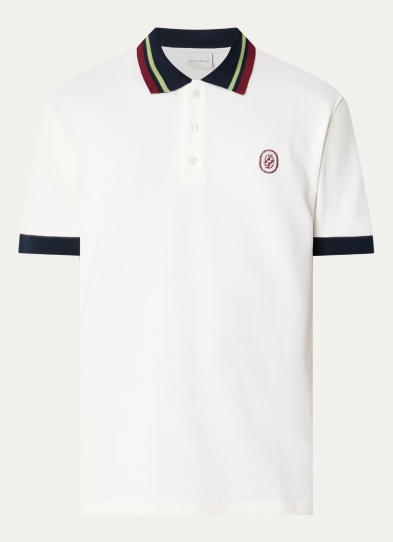 Drôle de Monsieur Heren D-Mirror regular fit polo van piqué katoen in de kleur Ivoor, maat: S