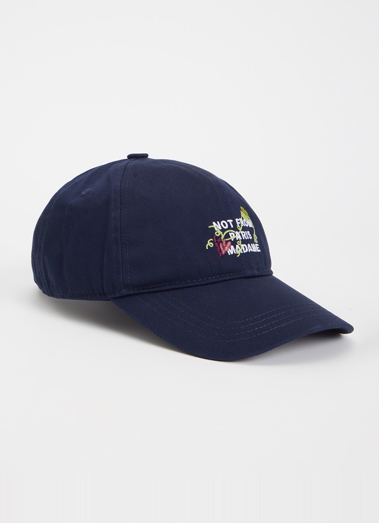 Drôle de Monsieur Heren Vine pet met borduring in de kleur Donkerblauw, maat: OS