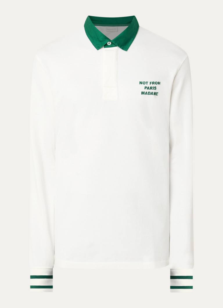 Drôle de Monsieur Heren Regular fit polo met getipte boorden in de kleur Gebroken wit, maat: S