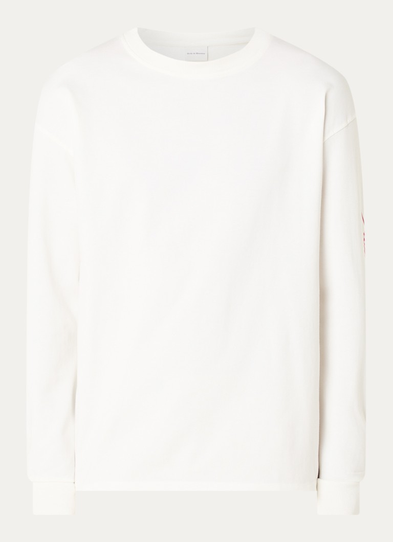 Drôle de Monsieur Heren Longsleeve met ronde hals in de kleur Gebroken wit, maat: S