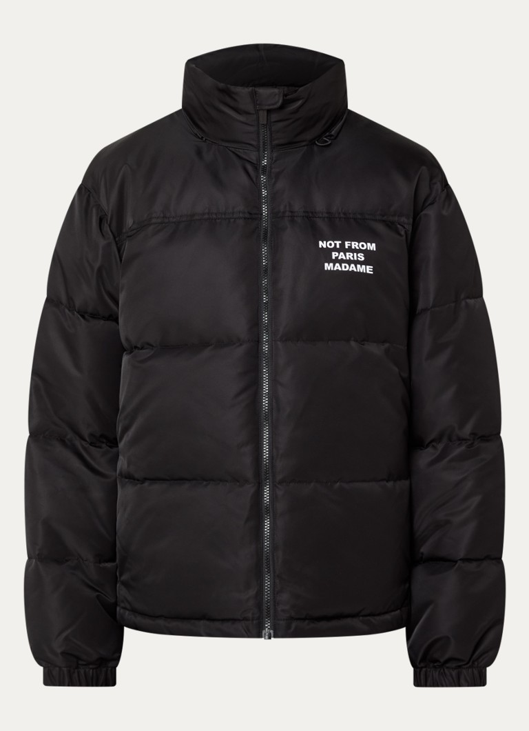Drôle de Monsieur Heren Puffer jack met logo en steekzakken in de kleur Zwart, maat: L