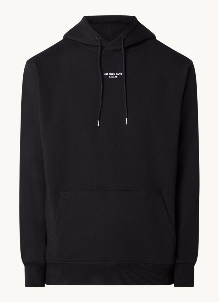 Drôle de Monsieur Heren Hoodie met stretch in de kleur Zwart, maat: L