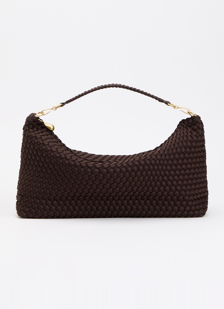 Naghedi Dames Porto Medium Half Moon schoudertas met afneembare schouderriem in de kleur Chocoladebruin, maat: 1SZ
