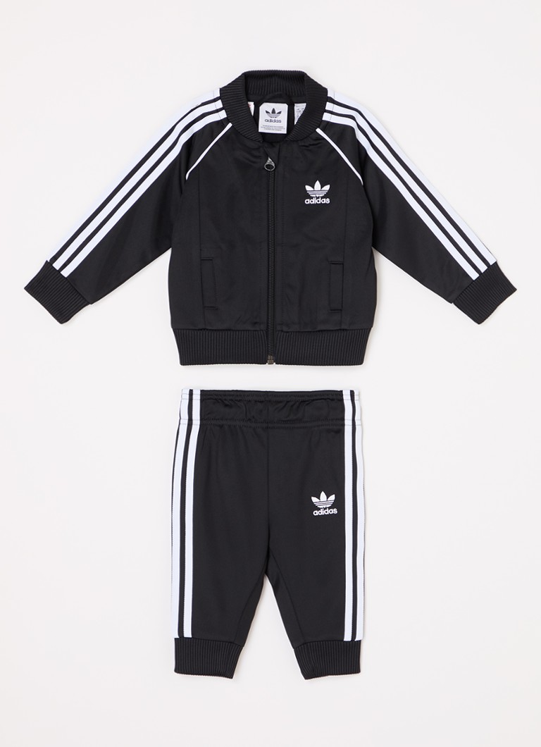 Adidas Meisjes Trainingspak met logo 2-delig in de kleur Zwart, maat: 86