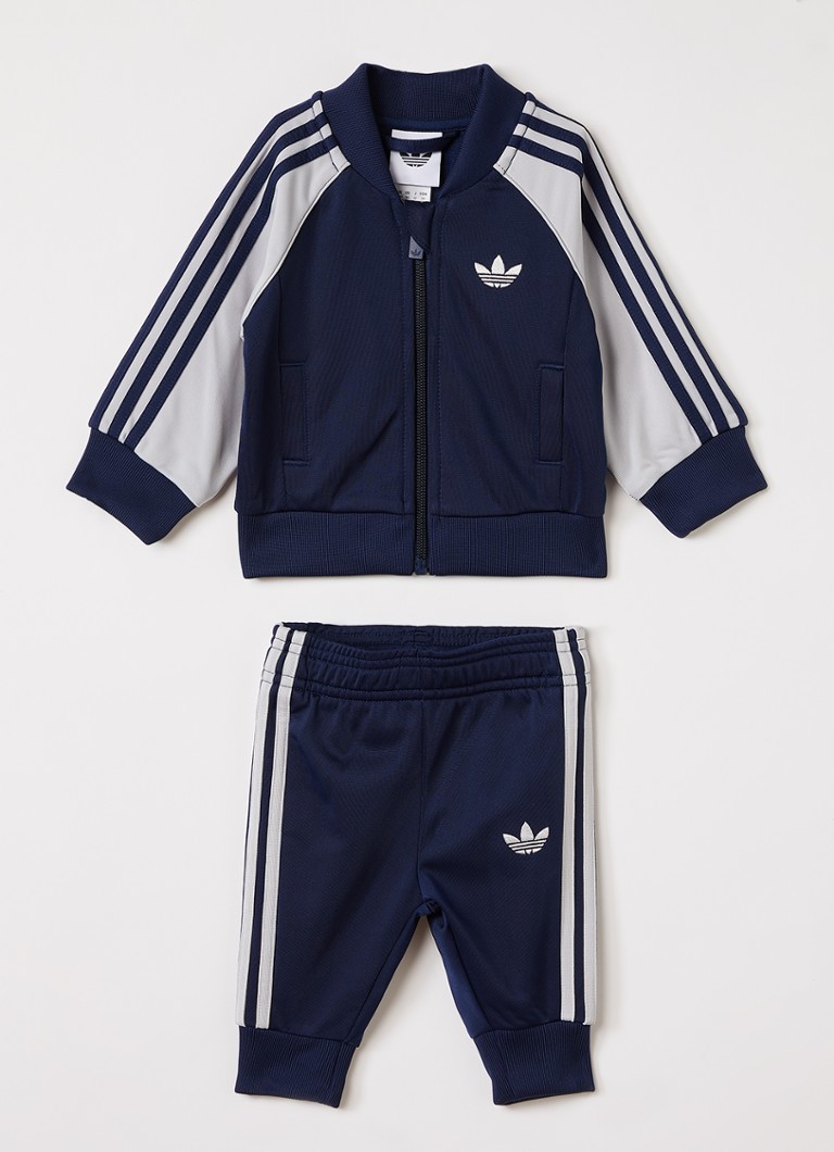 Adidas Meisjes Set van trackvest met trackpants 2-delig in de kleur Grijs, maat: 80