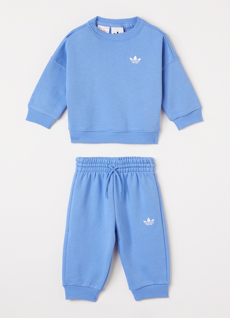 Adidas Meisjes Set van sweater met joggingbroek 2-delig in de kleur Blauw, maat: 74