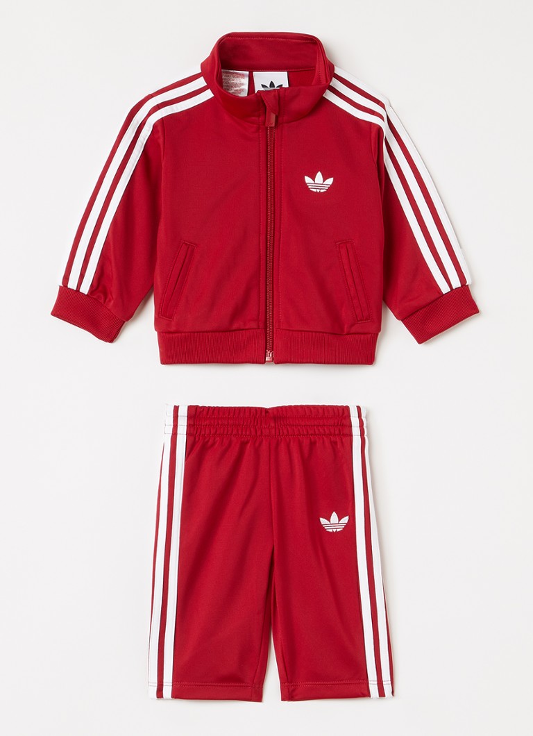 Adidas Meisjes Set van trackvest met trackpants 2-delig in de kleur Rood, maat: 80