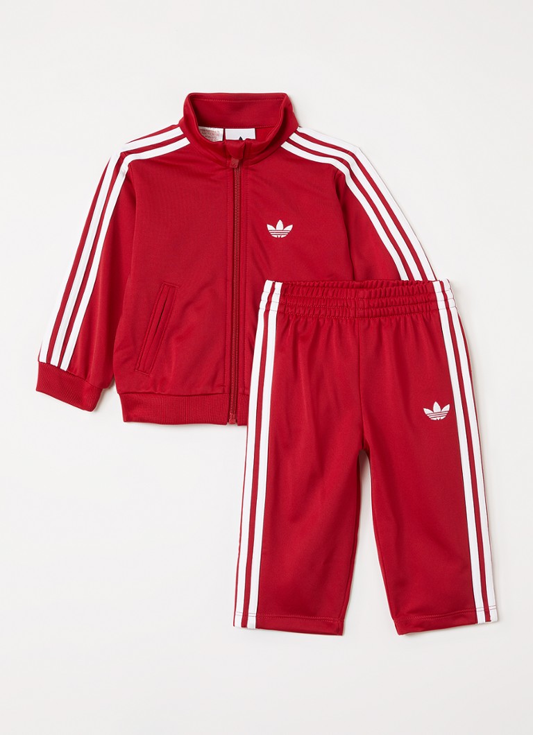 Adidas Meisjes Set van trackvest met trackpants 2-delig in de kleur Rood, maat: 74