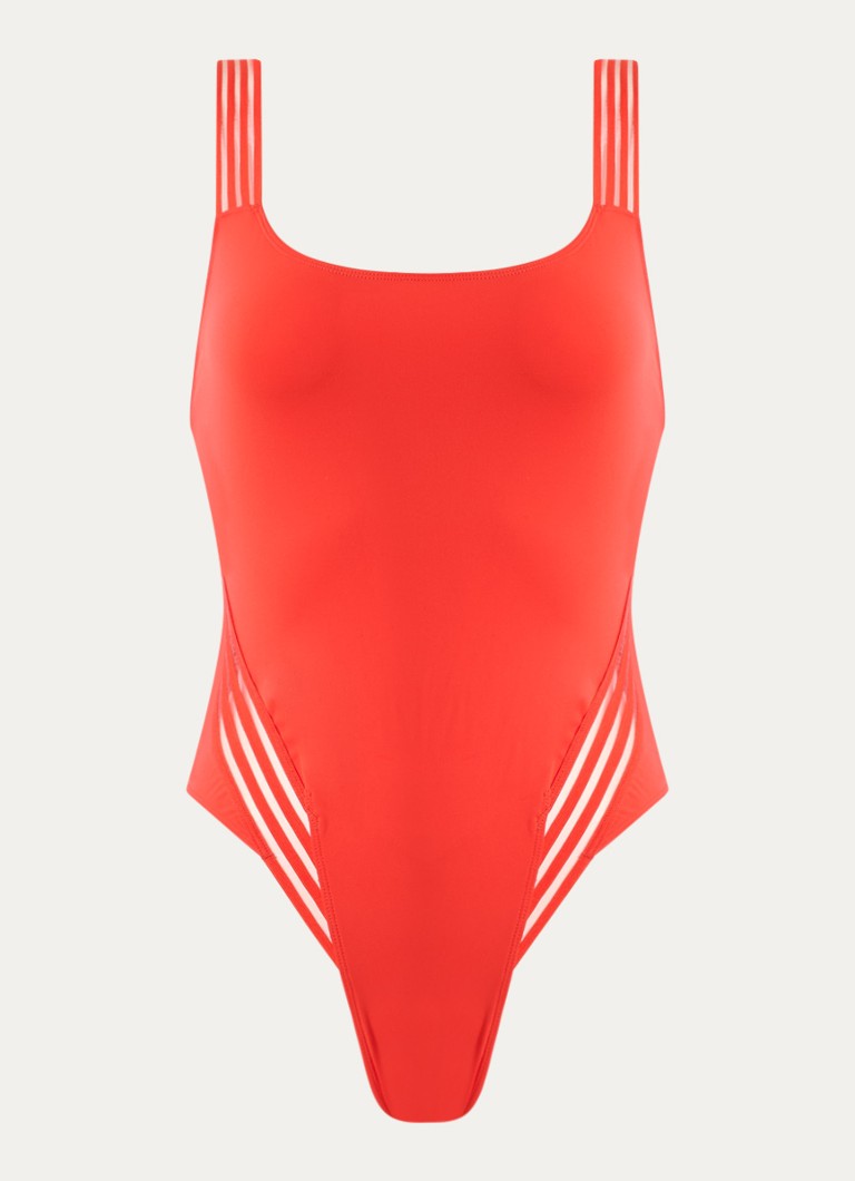 Sarda Dames Miss badpak met ruches en mesh in de kleur Rood