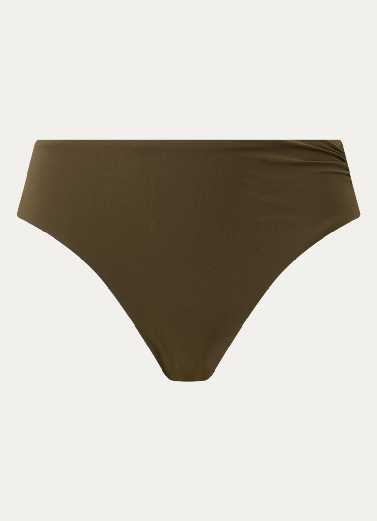Sarda Dames Lita bikinislip met plooidetail in de kleur Bronsgroen