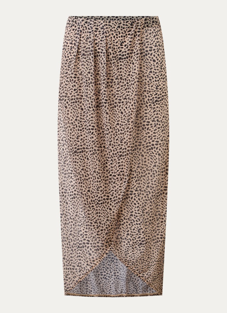 Sarda Dames Pryce maxi strandrok met panterprint in de kleur Beige