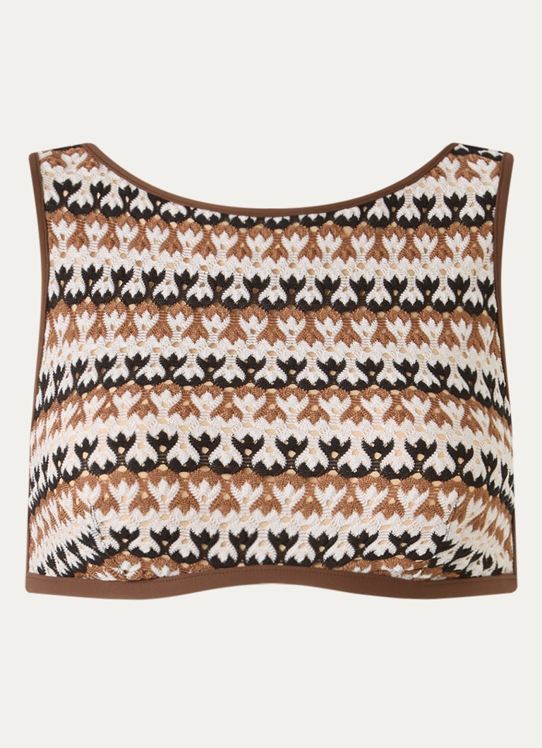 Sarda Dames Biles bikinitop van crochet met print in de kleur Zand