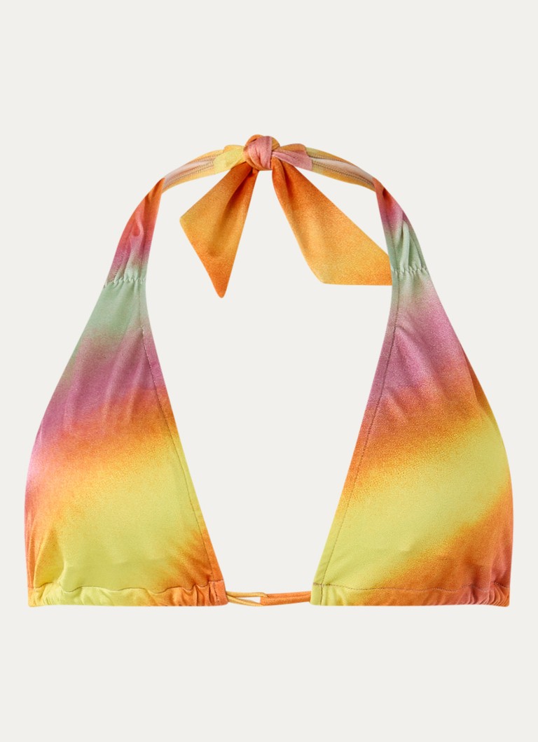 Sarda Dames Kim halter bikinitop met streepprint en uitneembare vulling in de kleur Oranje
