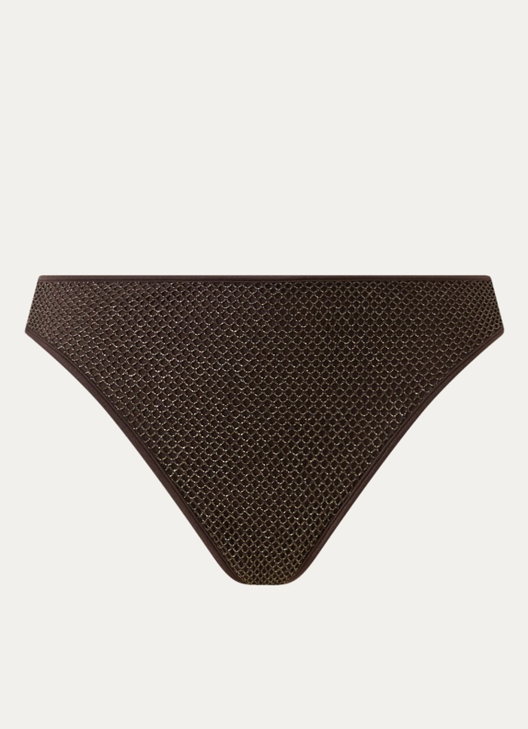 Sarda Dames Janja high waisted bikinislip met lurex in de kleur Donkerbruin