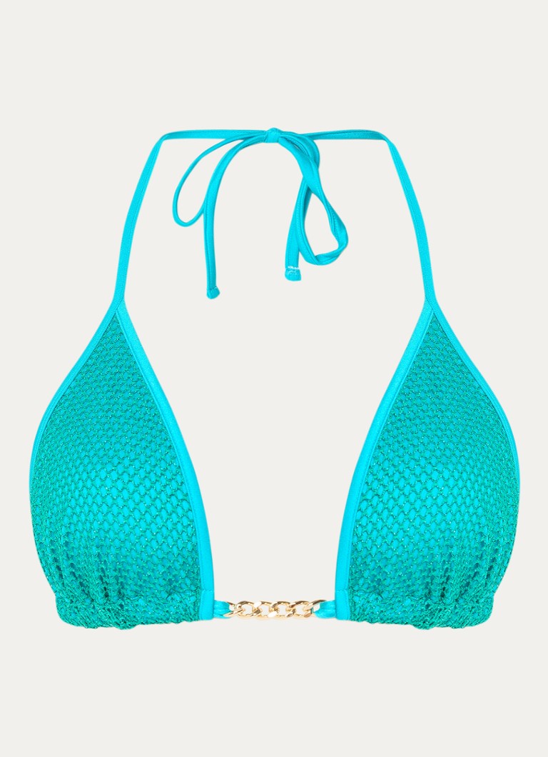 Sarda Dames Janja triangel bikinitop met lurex in de kleur Turquoise