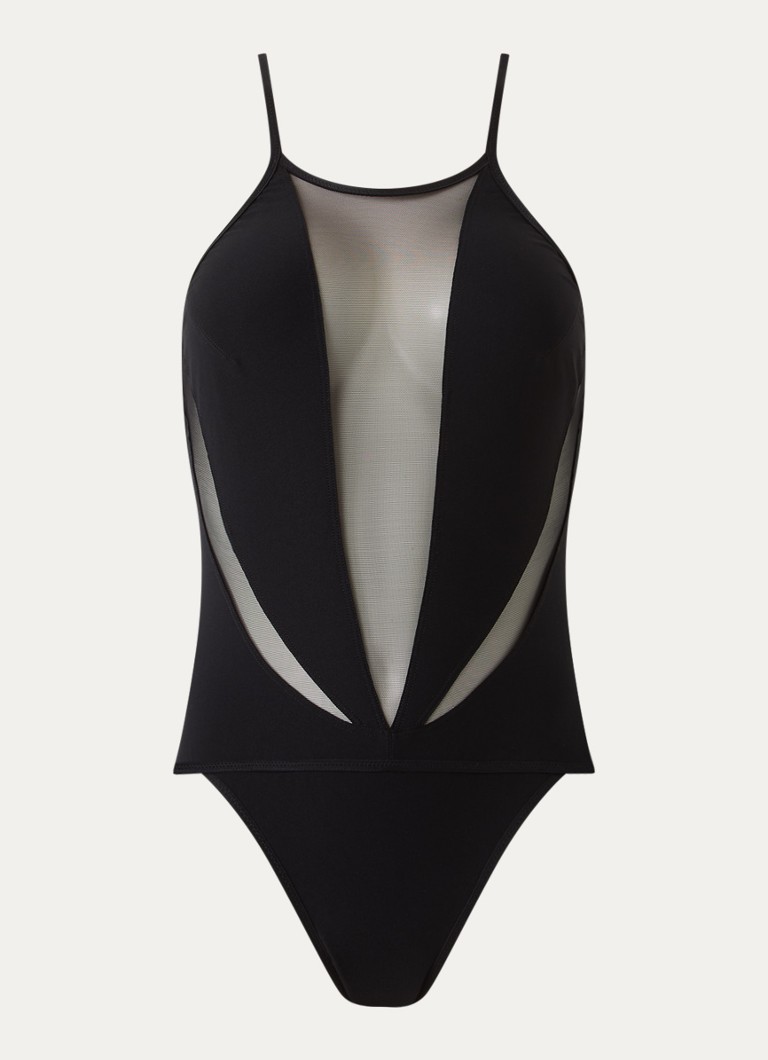 Sarda Dames Rojas badpak met mesh in de kleur Zwart