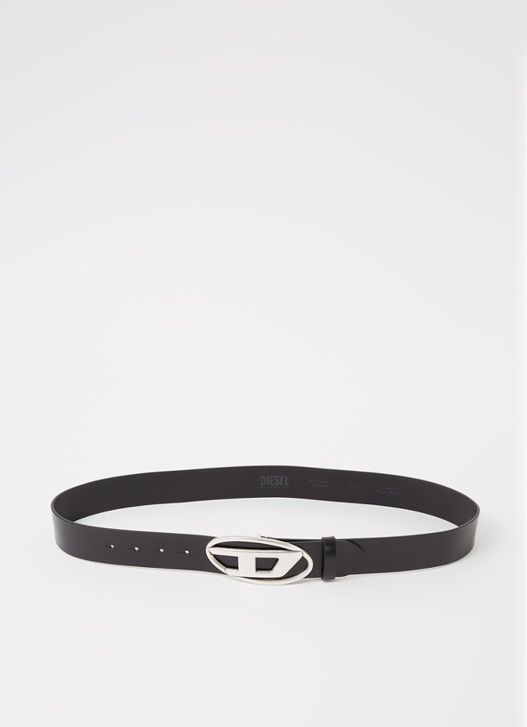 Diesel Heren B-1DR riem van leer in de kleur Zwart