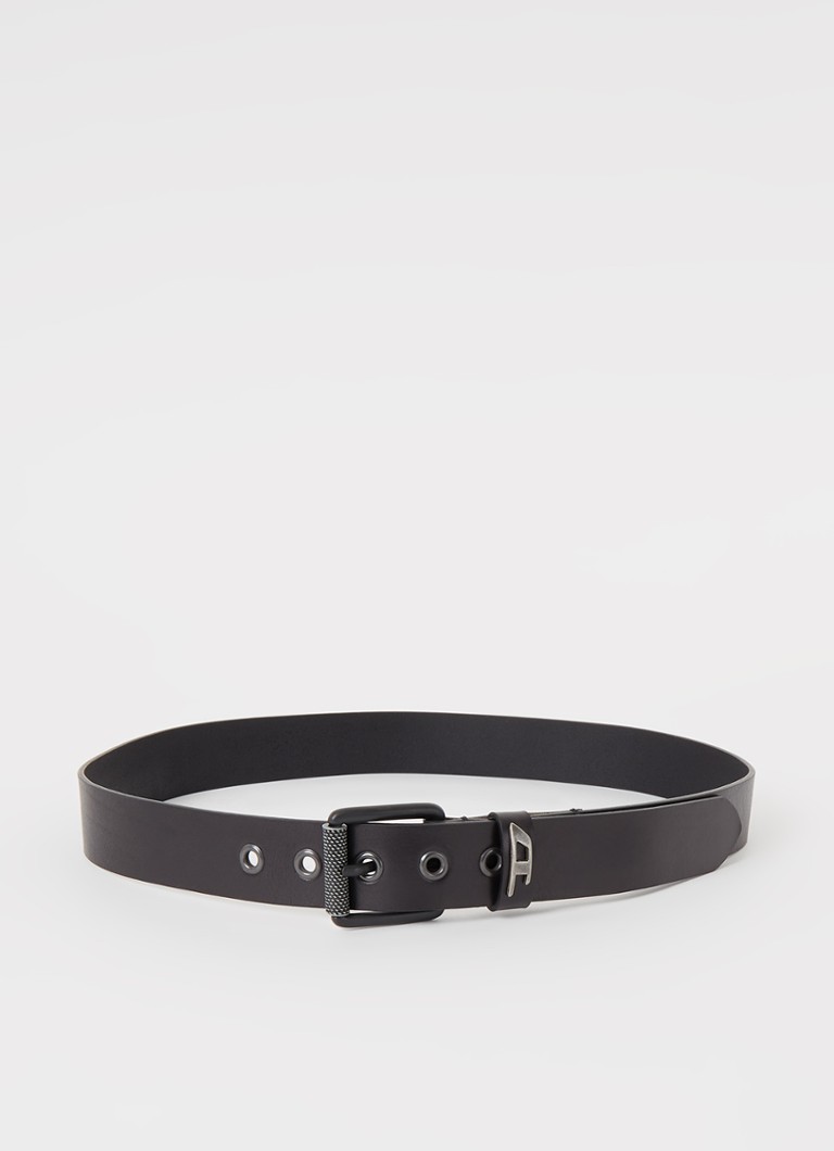 Diesel Heren B-Dave Ii riem van leer met logo in de kleur Zwart