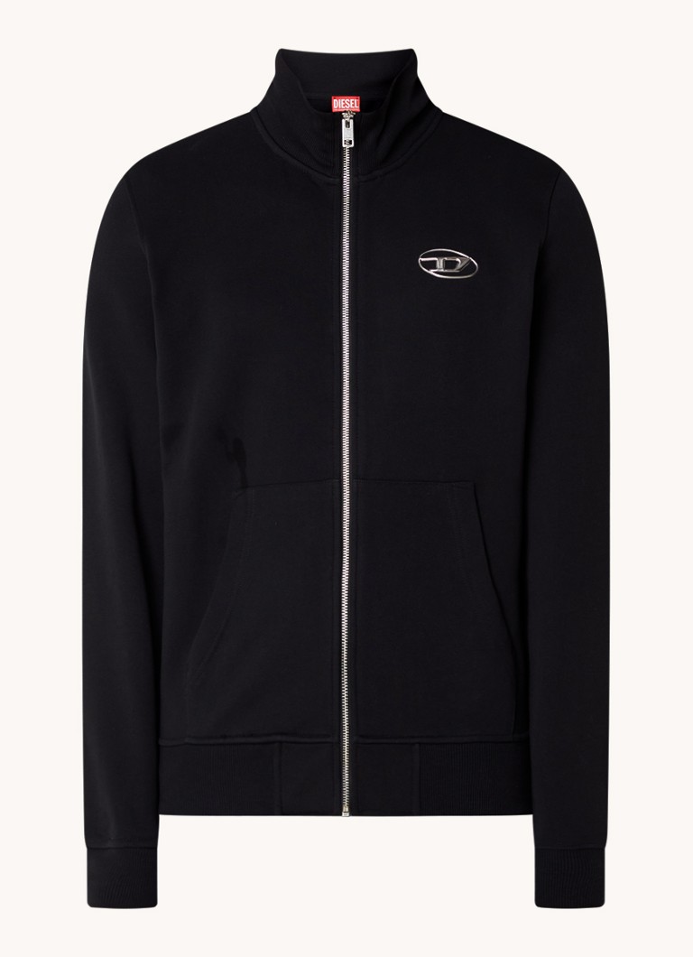 Diesel Heren S-Ginni sweatvest met steekzakken en logo in de kleur Zwart