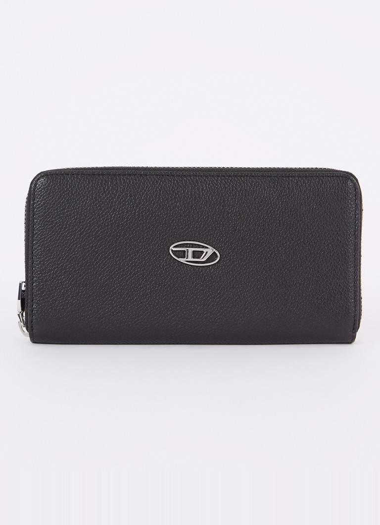Diesel Dames Continental portemonnee van leer in de kleur Zwart