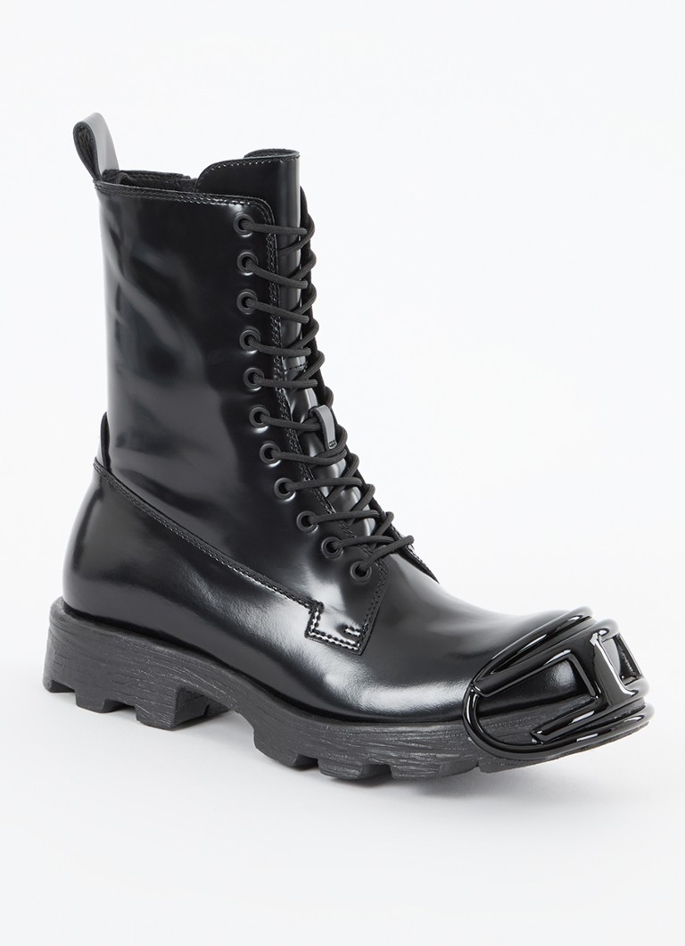 Diesel Heren D-Hammer BT D biker boot van leer in de kleur Zwart