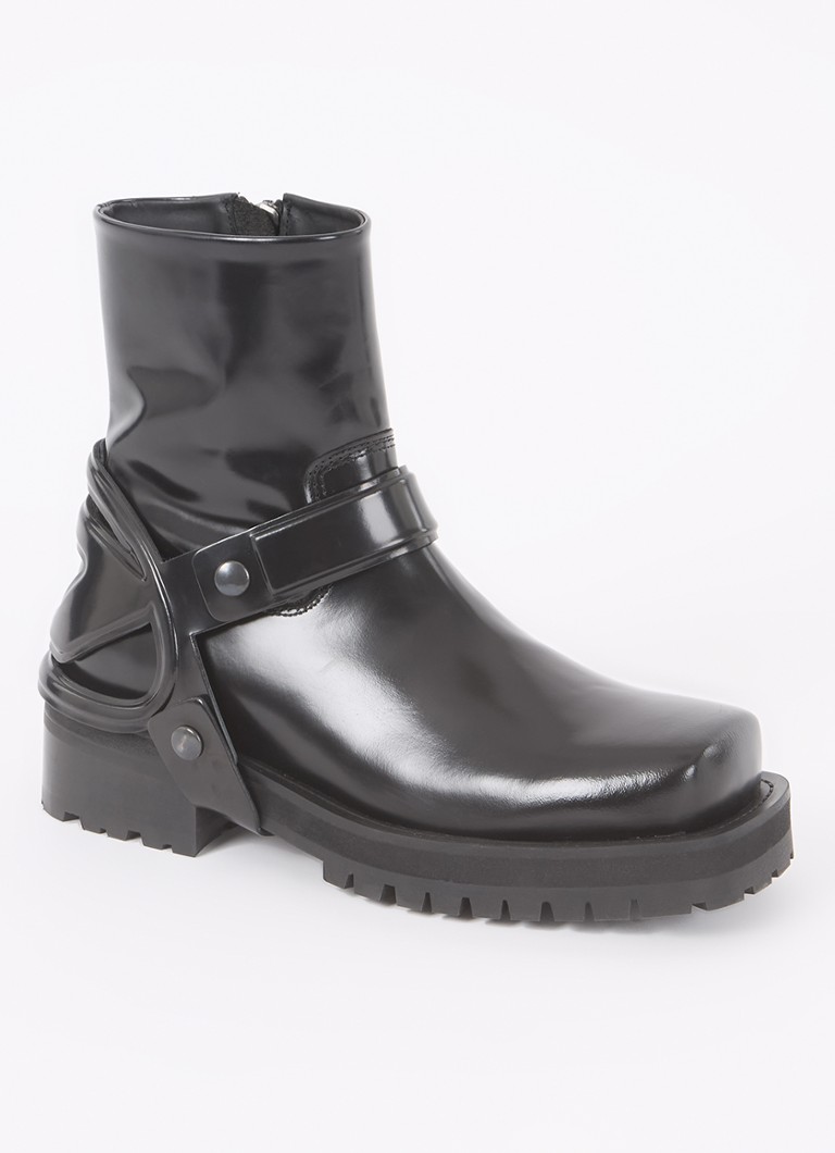 Diesel Heren D-Texan-Harness enkelboot van leer in de kleur Zwart