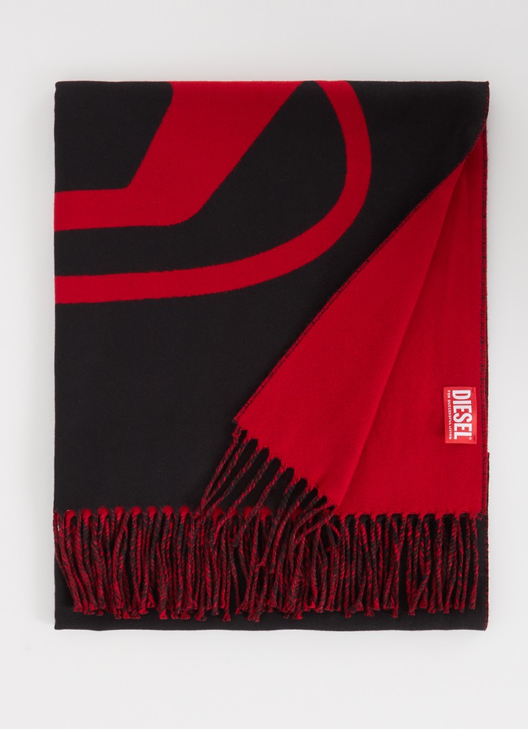 Diesel Dames S-Tevie sjaal in wolblend 185 x 65 cm in de kleur Zwart