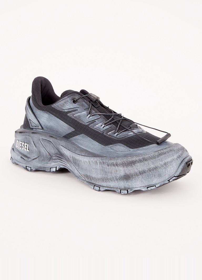 Diesel Heren D-Cage sneaker met logo in de kleur Grijs