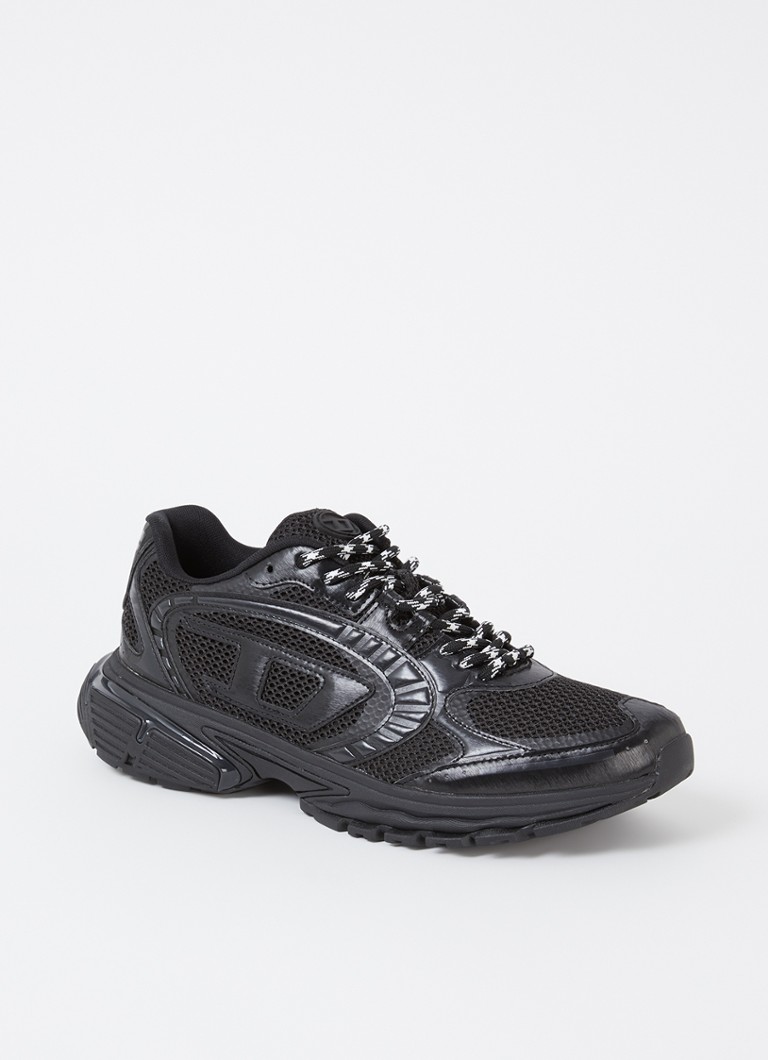 Diesel Heren S-Pro-V-Dense Low sneaker met mesh details in de kleur Zwart