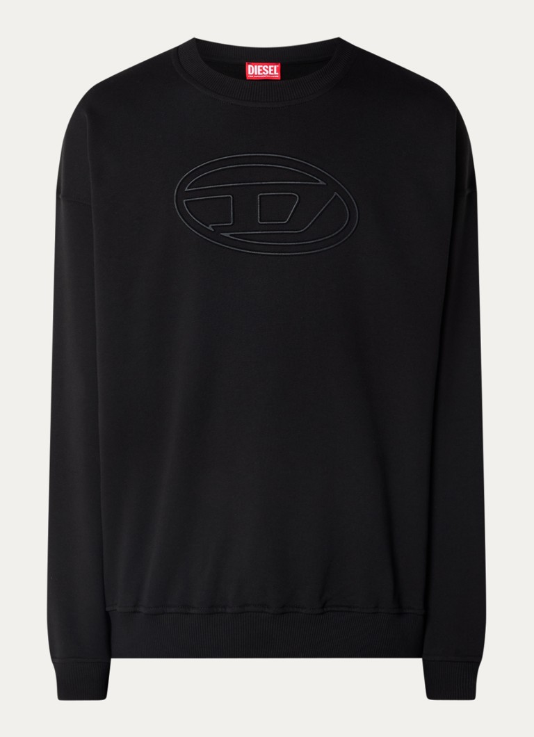 Diesel Heren S-Mart-Bigoval sweater met 3D logoprint in de kleur Zwart